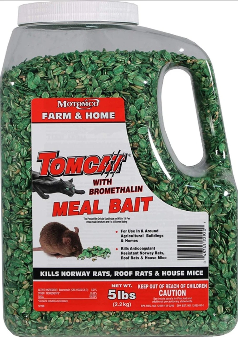 TomCat With Bromethalin Meal Bait For Rats & Mice - 5lb 3 TomCat With Bromethalin Meal Bait For Rats & Mice - 5lb