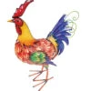 Backyard Expressions Metal Rainbow Rooster Garden Statue