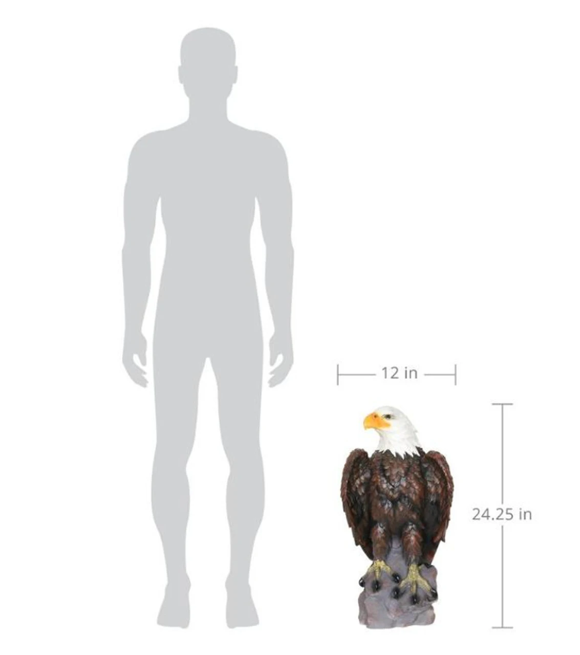 Exhart 24in. Majestic Bald Eagle Garden Statue 4 Exhart 24in. Majestic Bald Eagle Garden Statue - Image 2