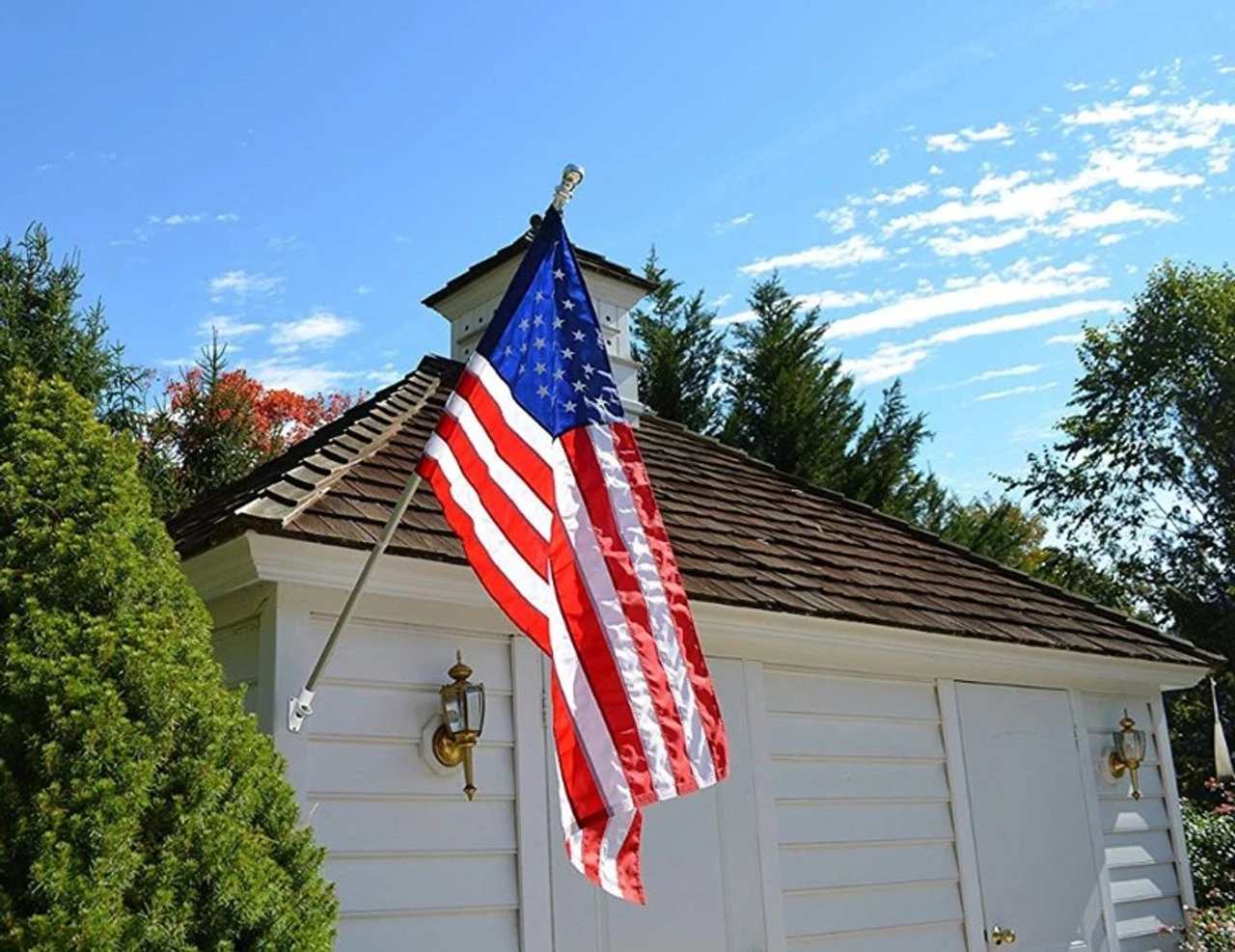 Valley Forge 2.5' X4' Nylon American Flag Kit With 5ft. Aluminum Spinning Pole And Bracket 3 Valley Forge 2.5' X4' Nylon American Flag Kit With 5ft. Aluminum Spinning Pole And Bracket
