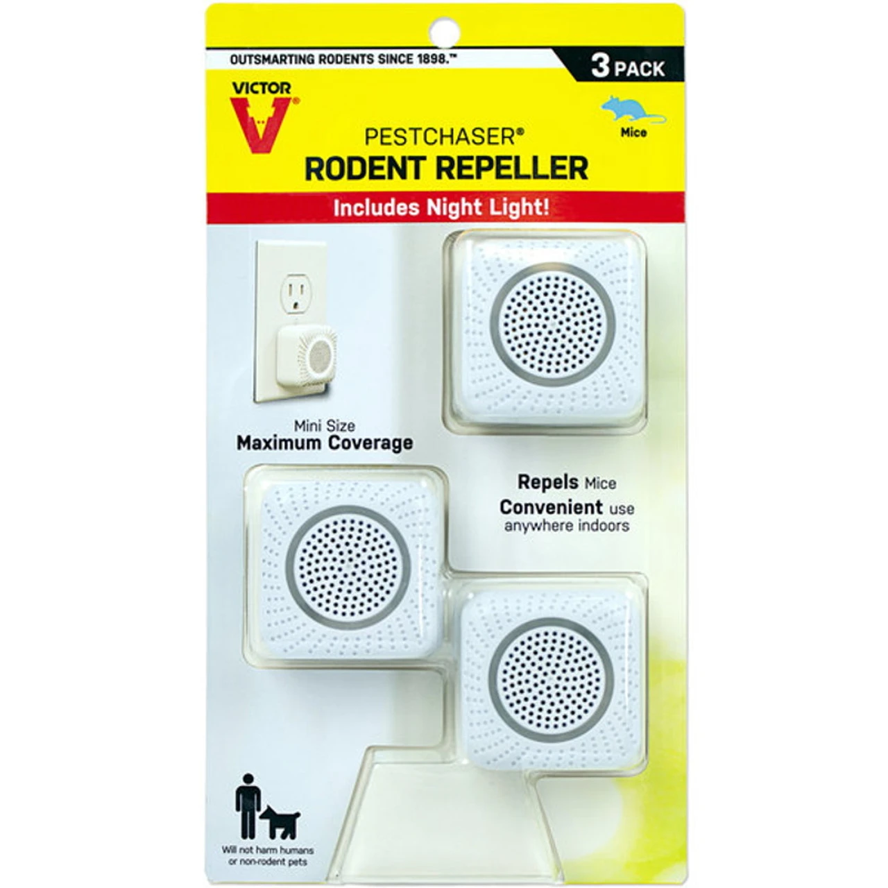 Victor Pest Mini Pestchaser Rodent Repeller W/Nightlight-3pk 5 Victor Pest Mini Pestchaser Rodent Repeller W/Nightlight-3pk - Image 3