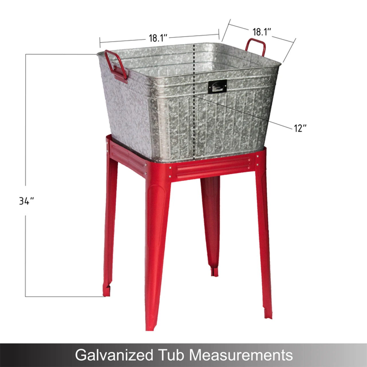 Backyard Expressions Galvanized Washtub With Handles 4 Backyard Expressions Galvanized Washtub With Handles - Image 2