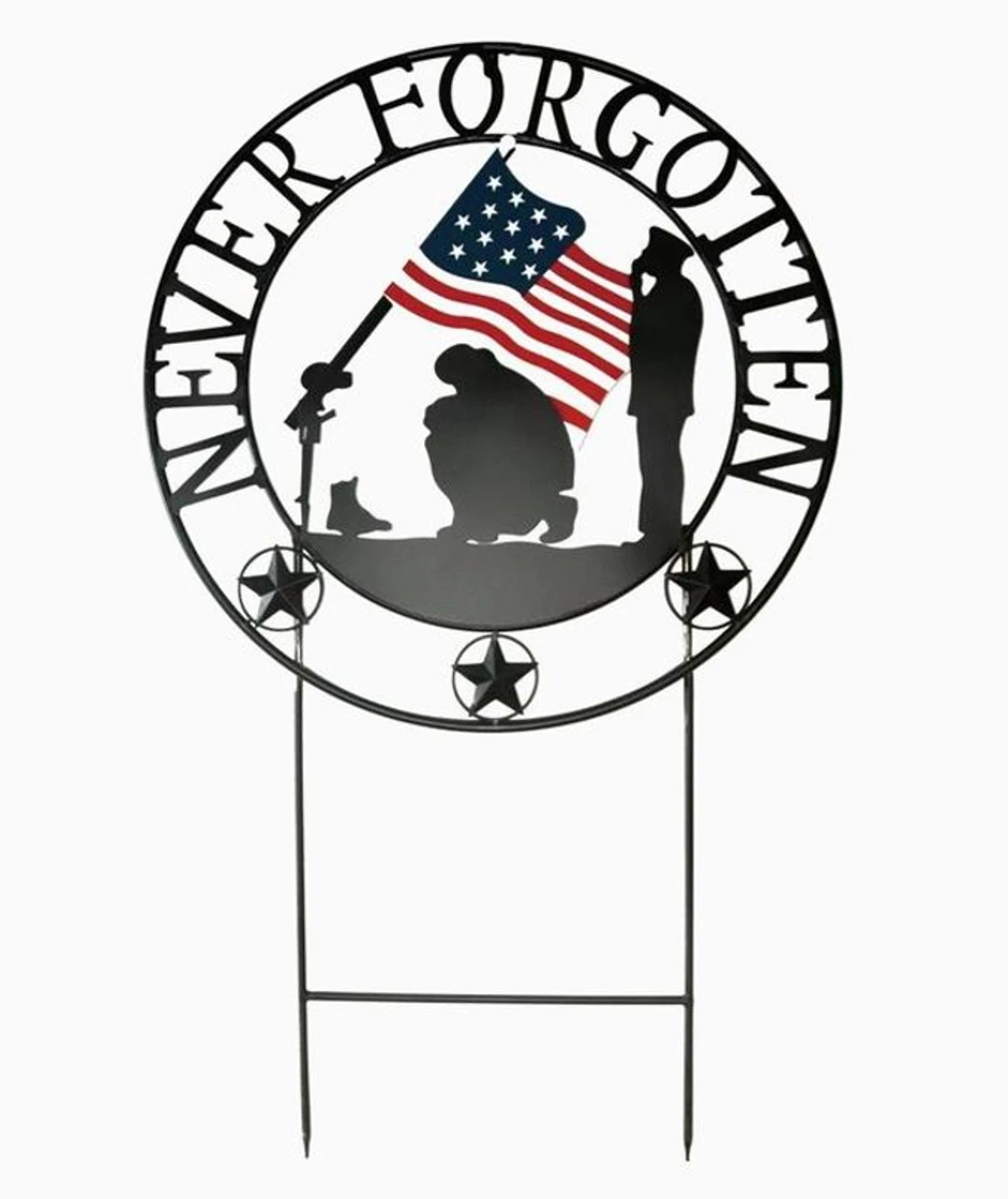 Backyard Expressions Black Framed 21.5" Patriotic Metal Sign 3 Backyard Expressions Black Framed 21.5" Patriotic Metal Sign
