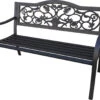 Backyard Expressions Black Scroll Garden Bench -YardPro Shop 2393135 01 97039.1673454836