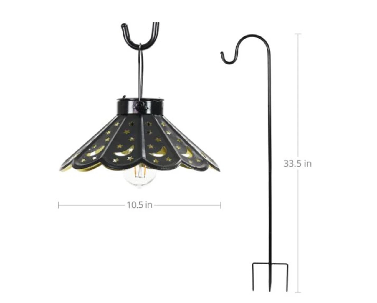 Exhart Solar Lamp Shade W/Shepherd's Hook 4 Exhart Solar Lamp Shade W/Shepherd's Hook - Image 2