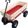 Backyard Expressions 40" Red Steel Wagon With Wooden Sides -YardPro Shop 2573120 1 11379.1673543570