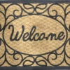 Direct Home Black/Tan 24" X 36" Metropolitan Coir Rubber Welcome Door Mat -YardPro Shop 2727840 1 23058.1679325682