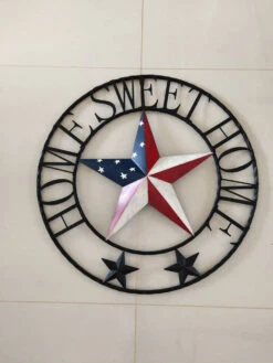 Home Sweet Home American Flag Star Western Home Decor