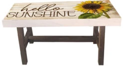 Wooden Hello Sunshine Garden Bench 31.5"