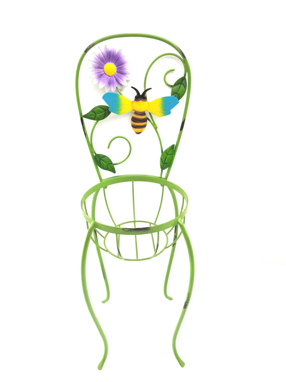 Green Planter Chair Metal Yard Décor 3 Green Planter Chair Metal Yard Décor