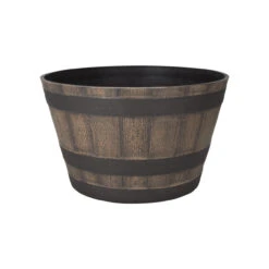Landscapers Select Planter Barrel Dark/Weather Oak 21"