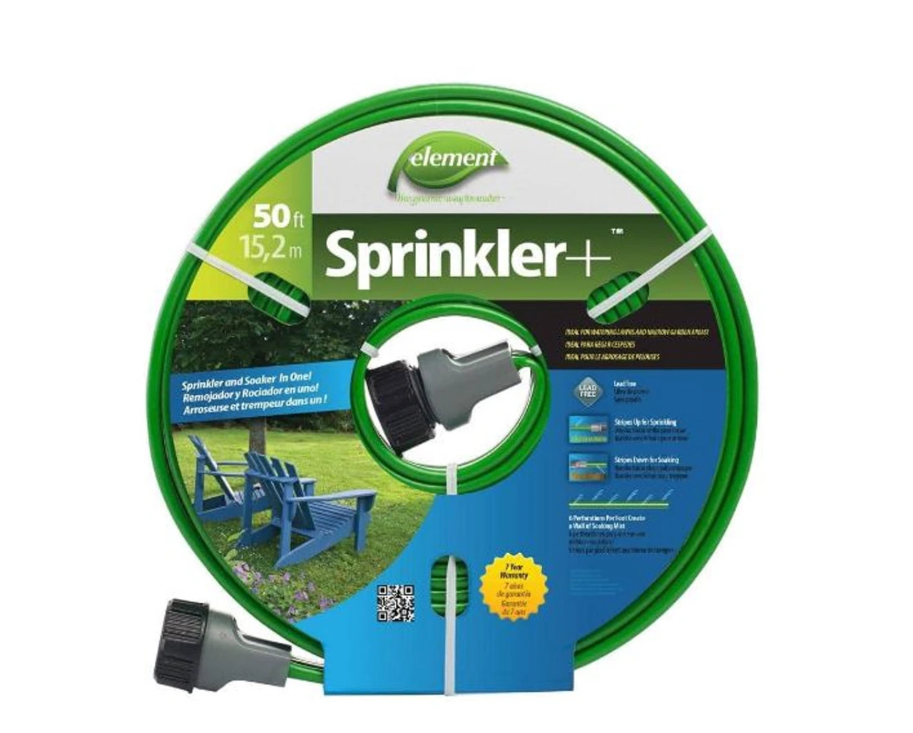 Element Sprinkler+ 5/8"x 50' Standard Duty Sprinkler & Soaker Hose 3 Element Sprinkler+ 5/8"x 50' Standard Duty Sprinkler & Soaker Hose