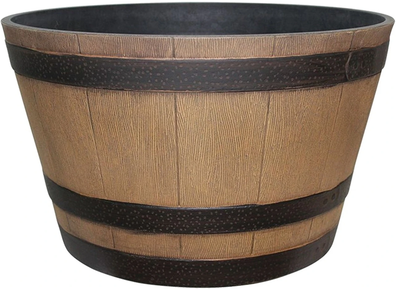 Southern Patio Whiskey Barrel Planter - 3 Southern Patio Whiskey Barrel Planter -
